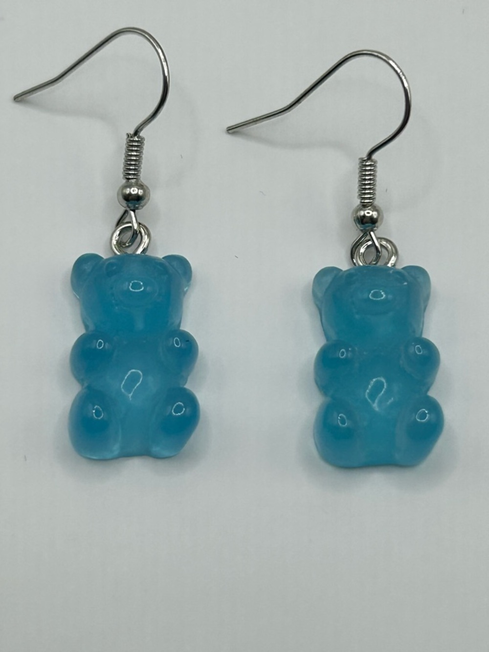 Blue Gummy Bear Drop Earrings